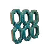 Chinese Rectangular Open Turquoise Mix Glaze Wall Floor Clay Tile GB224S