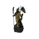 Vintage Cloisonne Yellow Enamel General Guan Yu Warrior Metal Statue GB244S