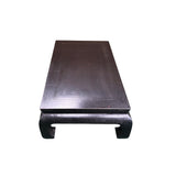 Dark Brown Black Curve Legs Rectangular Kang Low Coffee Table Stand GB255S
