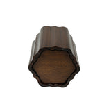 Chinese Brown Natural Patina Flower Octagonal Brush Pen Holder Art GB270S