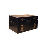 Oriental Mother of Pearl  Dark Brown Wood Small Trunk Chest Box GB271S