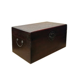Oriental Plain Surface Brown Natural Wood Small Trunk Chest Box GB272S