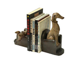 Gray Brown Ceramic Greyhounds on Chair Figure Bookend Stopper GB287S