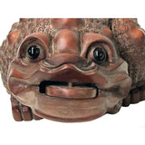 Quality Boxwood Carved Chinese Fortune Toad, Money Frog Statue Figure GB307S