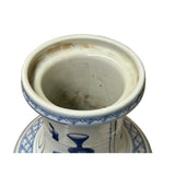 Oriental Blue White People House Gathering Graphic Porcelain Art Vase GB331S