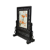 Chinese Orange Blossoms Porcelain Painting Wood Frame Tabletop Screen Art GB603