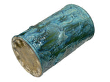 Vintage Distressed Marks Turquoise Green Lotus Fishes Ceramic Holder GB651S