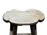 Vintage Rustic Unique Shape Four Legs Wood Stool Side Table GB699S