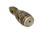 Vintage Asian Gourd Shape Artistic Intricate Graphic Porcelain Mini Vase Art GB701S