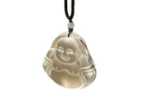 Clear Crystal Glass Artistic Happy Laughing Buddha Pendant GB720S