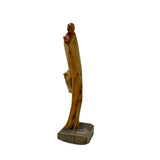 Natural Cypress Wood Root Carved Artistic Happy Buddha Figure GB728S