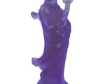 Light Purple Crystal Glass Standing Ru Yi Bodhisattva Kwan Yin Statue GB745S