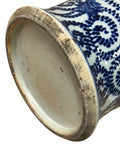 20" Chinese Blue White Flower Vases Scroll Leafy Pattern Porcelain Temple General Jar GB818S
