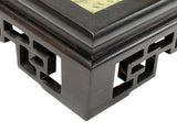 Square Dream Stone Inlaid Rosewood Geometric RuYi Display Stand GB862S