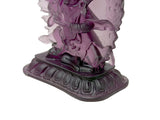4" Amethyst Purple Crystal Glass Tibetan Guardian Deity Figure GB884S