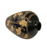Chinese Ware Black Brown Glaze Ceramic Bird Vase Display Art ws3028S