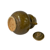 Chinese Ware Brown Glaze Pattern Ceramic Jar Vase Display Art ws3023S