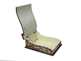 Distressed Leopard Print Pattern Green Plant Wood Lid Box GB755S