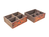 Vintage Distressed Chinese Red Dragon Graphic Drawers Chest GB800S