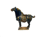 Oriental Ceramic Sancai Dark Blue Brown Beige Fengshui Artistic Figure GB878S