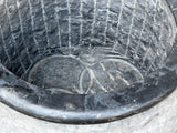 Chinese Oriental Gray Black Stone Round Garden Pot Planter cs2438S
