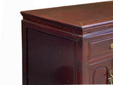Vintage Chinese Brown Lacquer Trapezoid Shape Corner Side Table Cabinet cs7816S