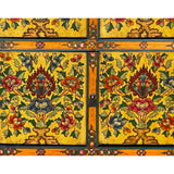 Chinese Tibetan Treasure Color Flower Graphic Credenza Storage Cabinet cs7400S