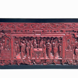 Black Brick Red Opera Scenery Relief Carving Panel Low Console Table Cabinet cs7691S