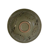 Chinese Ding Ware Celadon Glaze Pattern Ceramic Bowl Cup Display ws3247S