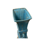 Oriental Turquoise Blue Golden Graphic Thin Porcelain Art Vase JK283S