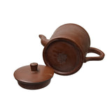 Vintage Brown Simple Cylindrical Plain Zisha Clay Teapot Art Display JK293S