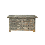Distressed Gray Slope Side 8 Drawers Credenza Sideboard Console Cabinet ws4417S