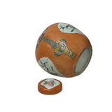 Oriental Orange Base People Graphic Porcelain Round Jar ws4784S
