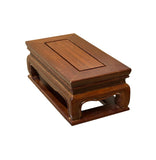 7.5" Light Brown Rectangular Curve Legs Wood Display Stand Riser st1107S