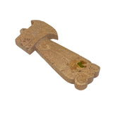 Natural Tan Beige Color Stone Carved Artistic Axe Shape Display Art ws3344S