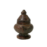 Chinese Brown Color Stone Carved Incense Holder Display Art ws3387S