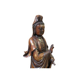 Quality made Heavy Bronze Standing Guan YIn - Bodhisattva Statue With Vitarka Mudra And Holly Vase cs2785S