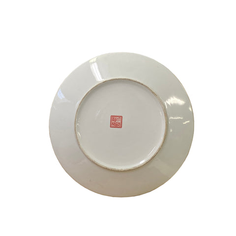 Chinese Gray White Snow Scenery Graphic Porcelain Display Charger Plate ws3464S