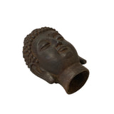 10.5 " Vintage Iron Metal Finish Rustic Buddha Head Display Figure ws3478S