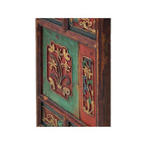 Chinese Vintage Restored Wood Carving Red Paint Wall Hanging Art ws3515S
