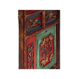 Chinese Vintage Restored Wood Carving Red Paint Wall Hanging Art ws3520S