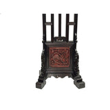 Vintage Chinese Brown Wood Floor Lamp Kirin Carving Base ws3764S