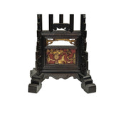 Vintage Chinese Brown Wood Floor Lamp Flower Vase Carving Base ws3768S