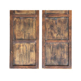 Pair Oriental Bats Floral Geometric Pattern Tall Wood Door Panel Screen ws3771S