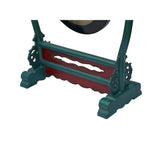 Chinese Oriental Turquoise Red Lacquer Dragon Motif Rack Gong Display ws3813S