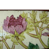 Chinese Old White Base Pink Flower Plant Porcelain Art Lacquer Box ws3855S