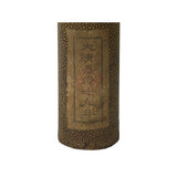 Chinese Mustard Yellow Snake Skin Pattern Veneer Round Column Box ws3860S