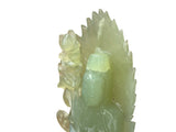 Light Green Color Stone Chinese Lotus Guan Yin Bodhisattva Statue ws4303S