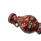 Oriental Red Elephant Heads Cranes Flower Graphic Small Porcelain Art Vase ws4506S