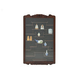 Chinese Brown Rectangular Glass Door Wall Mount Curio Display Chest ws4589S